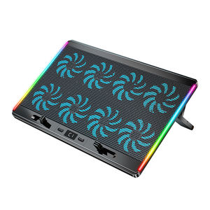 Coolcold <span class=keywords><strong>tapis</strong></span> de refroidissement pour <span class=keywords><strong>ordinateur</strong></span> <span class=keywords><strong>portable</strong></span> 12-17 pouces <span class=keywords><strong>tapis</strong></span> de refroidissement 8 ventilateurs de refroidissement silencieux lumière LED support de refroidisseur d'<span class=keywords><strong>ordinateur</strong></span> <span class=keywords><strong>portable</strong></span> réglable - Product Image 2