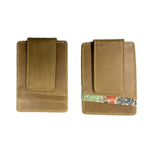 Clip para Billetes Delgado y Portátil de Cuero Crazy Horse Vintage con Bloqueo RFID, Diseño de Hilo, Unisex - Product Image 3