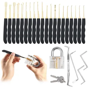 Fabbro Strumento di selezionamento della serratura set 24pcs universale professionale Fabbro Forniture Con Chiaro Trasparente Pratica Strumenti di Raccolta di Blocco