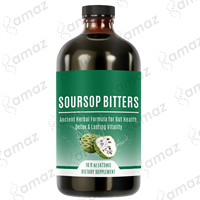 Amaz Vegan Non-OGM 60ml Liquide Amer de Corossol avec Curcuma pour le Soutien Digestif et la Santé Immunitaire