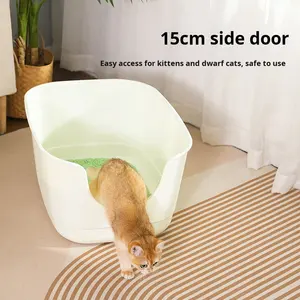 Bac à litière pour chat extra large en PP semi-fermé ouvert anti-éclaboussures - Product Image 3