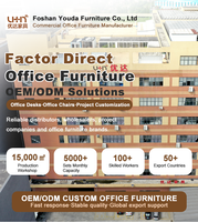 Bureau de direction contemporain avec éclairage LED, en bois, pour PDG et managers, avec meuble d'appoint, fabrication sur mesure, fourniture OEM