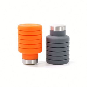 Nouvelle arrivée : Bouteille d'eau pliable pour les voyages, réutilisable, en silicone, pour la salle de sport, emballage personnalisé, décontractée, pour adultes - Product Image 3