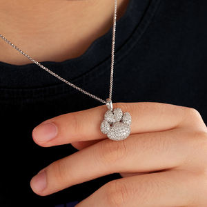 Penjualan Terbaik Iced Out Perhiasan Indah Kucing Paw Liontin <span class=keywords><strong>14K</strong></span> Emas Disepuh 925 Sterling Silver VVS D Warna Moissanite Liontin Kalung - Product Image 4