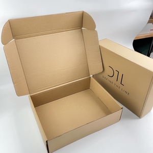 40x30x10cm Custom Logo Kraft Paper Mailer Box Recyclable Apparel Shipping Packaging Clothes Corrugated Paper <b>Boxes</b> for Online - Product Image 3