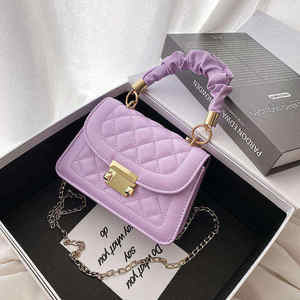 2024 motif géométrique femmes petit messager Mini chaîne carrée sac à bandoulière fermeture à glissière doublure en Nylon PU en gros - Product Image 5