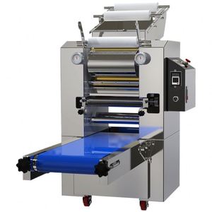 Machine à pâtes professionnelle électrique en acier inoxydable, laminoir à pâte automatique, machine à nouilles avec moteur intégré - Product Image 1