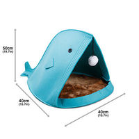 Maison pour chat en feutre en forme de baleine, vente en gros, lit-caverne intérieur pour chat, abri cachette avec jouet à suspendre pour le repos et le jeu