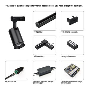 TRI-1026-001 LEDライトジュエリーディスプレイケース用ズーム可能ミニトラックスポットライト高輝度ジュエリーライト - Product Image 5