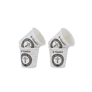 Gobelet en carton personnalisé avec logo pour café à emporter, 6oz, 8oz, 12oz, 16oz, pour boissons chaudes, gobelet à café jetable à paroi simple avec couvercle - Product Image 2