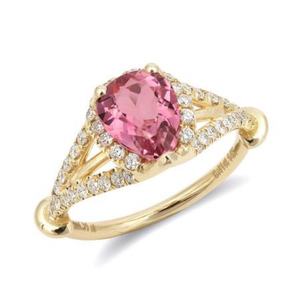 Anillo de Oro S925 con Turmalina Rosa Natural de 1.31 Quilates, Joyería Hermosa para Mujer, Regalo de Moda para Novia, Cumpleaños, Anillos de Compromiso - Product Image 1