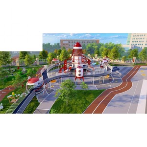 Équipement d'amusement extérieur en acier commercial ensemble amusant de parc de maternelle pour l'amusement public résidentiel - Product Image 1