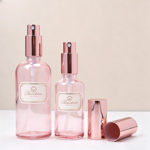 Botellas de Spray de Vidrio Rosa de 5-100 ml con Logotipo Personalizado, con Bomba Dorada Rosa, Atomizadores de Cosméticos Recargables - Product Image 2
