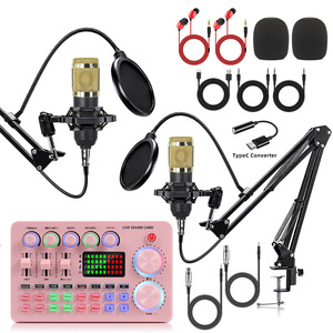 Bm800 çift mikrofon kondenser mikrofon M1 ses kartı ses mikrofon canlı akışı için TioTok cep telefonu bilgisayar M1 - Product Image 4