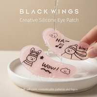 Masques sous-yeux jetables auto-adhésifs en silicone BLACKWINGS avec logo et motif personnalisés, patchs doux naturels pour extensions de cils
