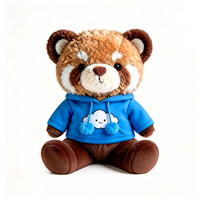 Adorable peluche panda roux nuageux, jouet en peluche doux avec capuche pour enfants, adorable peluche panda roux