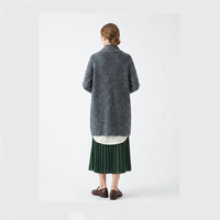 Manteau long pour femmes, design tendance, hiver et automne, col rabattu décontracté, cardigan en cachemire, manteaux pour femmes