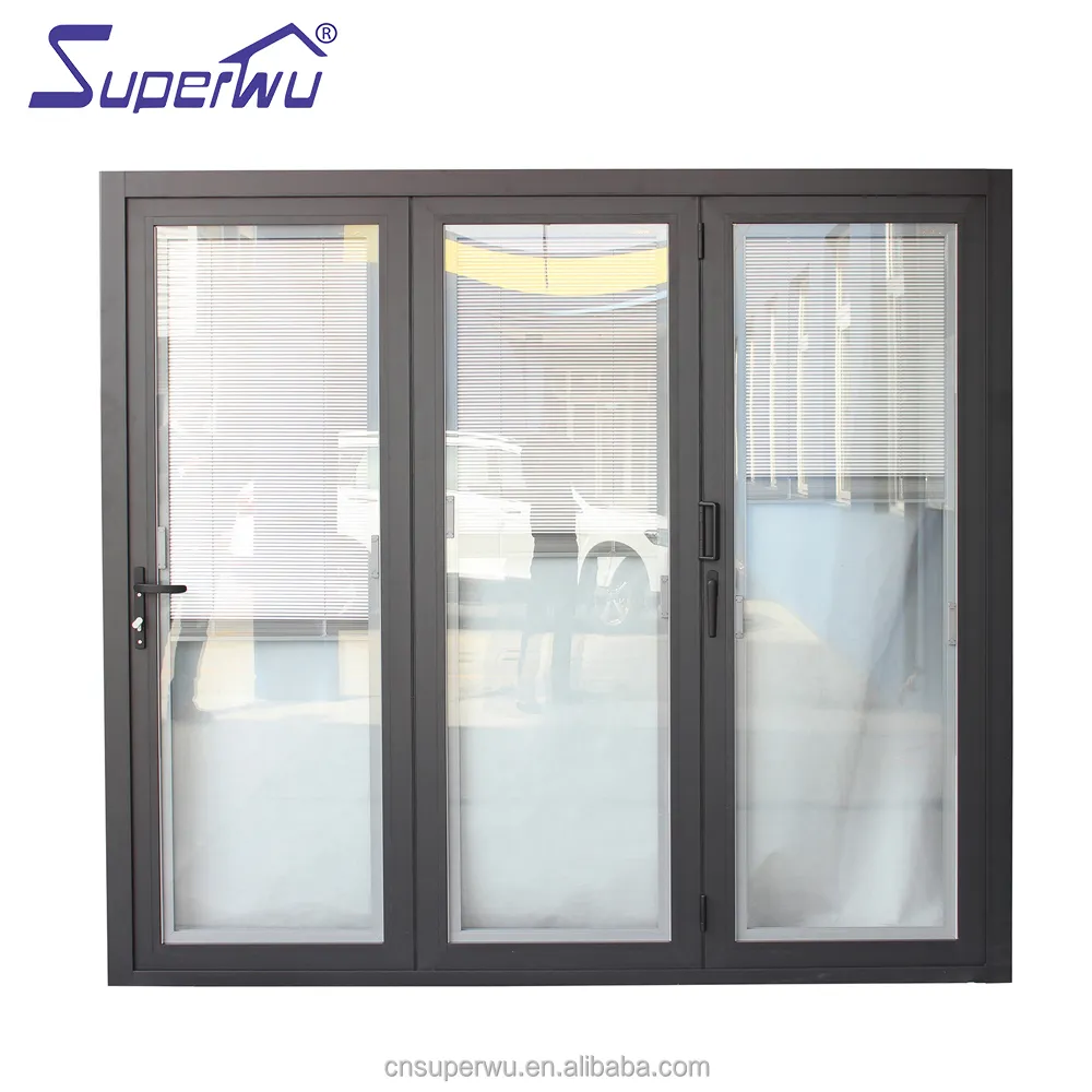 Offre Spéciale balcon portes pliantes en verre grilles extérieures design intérieur portes pliantes silencieuses patio pliant en aluminium