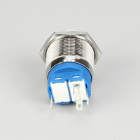 Interrupteur à bouton-poussoir verrouillable 22MM 12V avec anneau lumineux LED Angel Eye, étanche, en acier inoxydable, rond, métallique, auto-bloquant 7/8'' 1NO 1NC