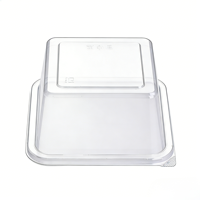 Boîte à gâteaux rectangulaire transparente jetable en PET, durable, résistante à l'humidité, scellée, en matériaux recyclés, personnalisable, pour pâtisseries