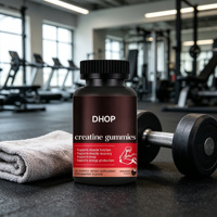 Gummies de créatine monohydrate 5000mg avec B6 B12 pour la croissance musculaire et la force, pré-entraînement, saveur fraise, 60 unités, pour adultes, sans gluten