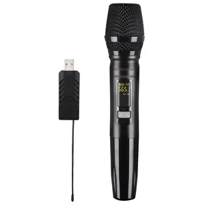 USB Wireless Microphone for Computer, UHF Handheld Dynamic Microphone, Suitable for Podcasting Karaoke Recording Games Singing