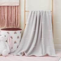 Couverture bébé élégante en coton gaufré à maille dentelle, légère, pliable et portable, 100 % coton, pour toutes les saisons