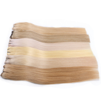Harmony 100% cuticule alignée trame de cheveux vierges naturelle droite soyeuse droite Style de vague non-clips fait à la machine Remy cheveux
