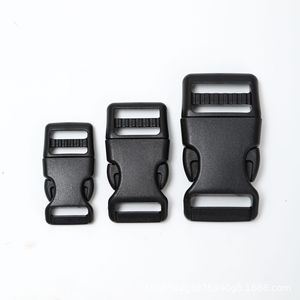 Hebillas de liberación lateral de plástico negro ajustables para bolsos, collares de mascotas, accesorios de cincha, color sólido duradero - Product Image 1