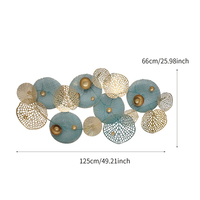 Nouvelle Décoration Murale Moderne de Luxe 2024, Art Mural en Métal 3D Fleur Dorée 133x64cm pour Fond de Salon, en Promotion