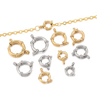 Fermoirs à ressort en acier inoxydable pour bijoux, fermoirs à ressort PVD plaqué or pour la fabrication de colliers et bracelets