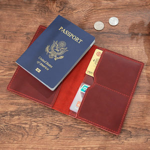 Porta Pasaportes Abierto de Cuero Vacuno Retro Zenos, Porta Boletos de Avión Simple de Cuero Genuino, Porta Identificación Multifuncional - Product Image 4