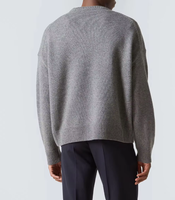 Pull ras du cou 100 % cachemire pour homme, design basique personnalisé, anti-plis et anti-rétrécissement, idéal automne/hiver