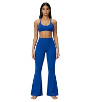 Ensemble de yoga pour femme : soutien-gorge de sport personnalisé à maintien élevé et leggings évasés effet fesses galbées, séchage rapide, coupe-vent