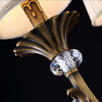 VH lustre d'intérieur américain en cuivre éclairage décoratif classique de luxe pour hôtel et villa en cristal avec hauteur réglable