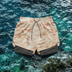 Shorts longs tricotés noirs pour hommes, collection été, haute qualité, décontractés, respirants, séchage rapide, taille mi-haute, taille élastique - Product Image 3