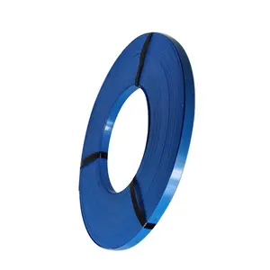 Nastro cerato con colore blu verniciato in acciaio metallo reggette in acciaio 0.6x19mm x 1000 metri