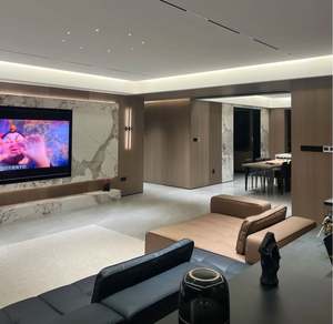 Panneau mural en placage de bois haut de gamme, panneau mural décoratif intérieur personnalisé, panneau mural combiné et armoires de porte intégrées - Product Image 2