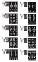 Autocollant de tatouage henna OEM, noir, temporaire, pour les mains, pièces
