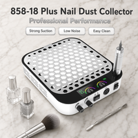 Collecteur de poussière d'ongles rechargeable 858-18 Plus avec plateau d'aspiration amovible, vente en gros OEM pour salons et e-commerce