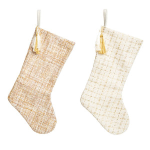 Sac cadeau <span class=keywords><strong>de</strong></span> Noël avec glands élégants en peluche Chaussettes <span class=keywords><strong>de</strong></span> luxe blanches et beiges personnalisées <span class=keywords><strong>de</strong></span> Noël - Product Image 5