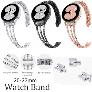 <span class=keywords><strong>Cinturino</strong></span> di lusso in acciaio inossidabile in lega di diamanti 20mm 22mm per Samsung Galaxy Watch <span class=keywords><strong>Huawei</strong></span> universale da donna - Product Image 2