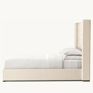 Cama Moderna RH ADLER Tapizada en Tela con Base de Madera y Cabecera Alta, Tamaño King/Queen, 1 Año de Garantía - Product Image 4