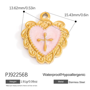 SUMMLY Gioielli di Moda Personalizzati Ciondolo Estivo a Forma di Conchiglia Stella <span class=keywords><strong>Cuore</strong></span> Placcato Oro 18K in Acciaio Inossidabile Charm Fai da Te per Bikini - Product Image 3