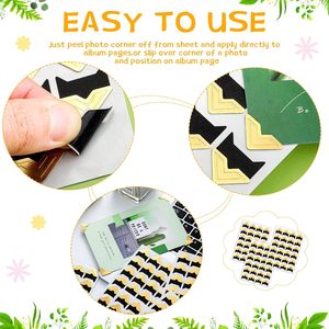 24 autocollants d'angle pour photos, films adhésifs pour coins de photos pour album de scrapbooking DIY - Product Image 4