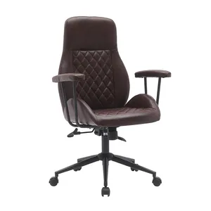 Y-C07 Brown comfortable adjustable ergonomic chair office with metal armrest