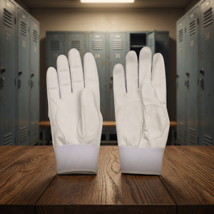 ถุงมือตีเบสบอลหนังสีขาวสำหรับผู้ใหญ่ ถุงมือตีซอฟต์บอลแบบเต็มนิ้ว ถุงมือฝึกซ้อมกีฬา อุปกรณ์สำหรับผู้เล่นฝึกซ้อม - Product Image 5