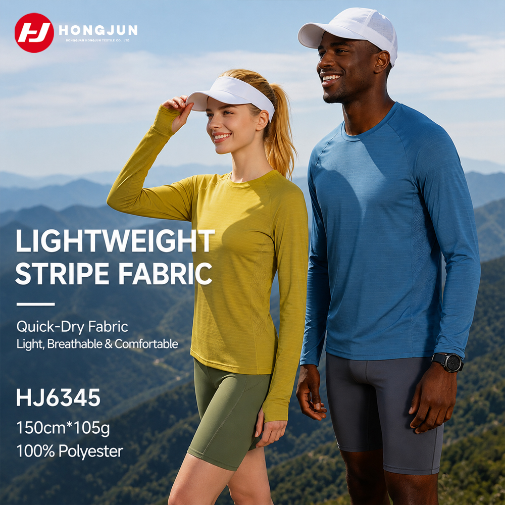 New Quick-drying Striped Knitted Fabric Soft Breathable Fabric for Casual Sports T-shirts Fitness Ru | product image