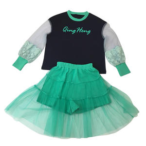 Robes de princesse coréennes en soie vert menthe pour enfants, avec dentelle, modèles de mannequins pour filles, provenant du marché chinois - Product Image 1