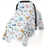 Housse de protection légère et respirante en coton mousseline à imprimé animal pour siège auto et poussette, pare-soleil doux pour bébés filles